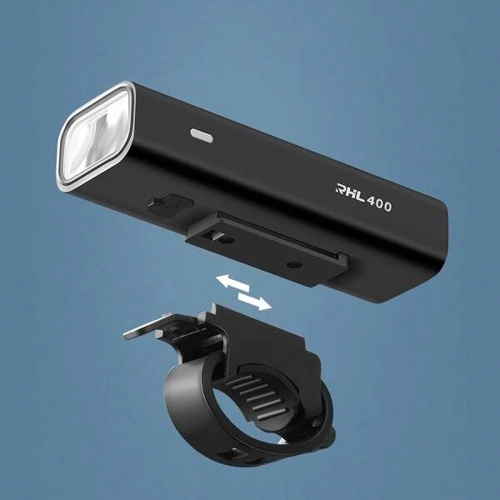 Rockbros sykkellykt foran 400 lm + mikro-USB-kabel - USB-