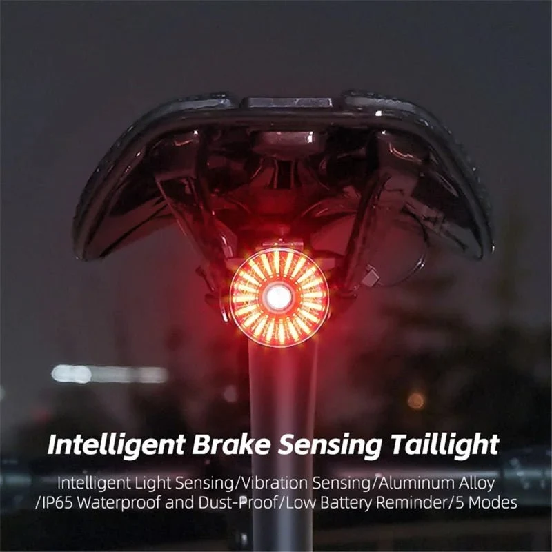 Smart sykkel baklys, bremsesensor - Transparent / Flat