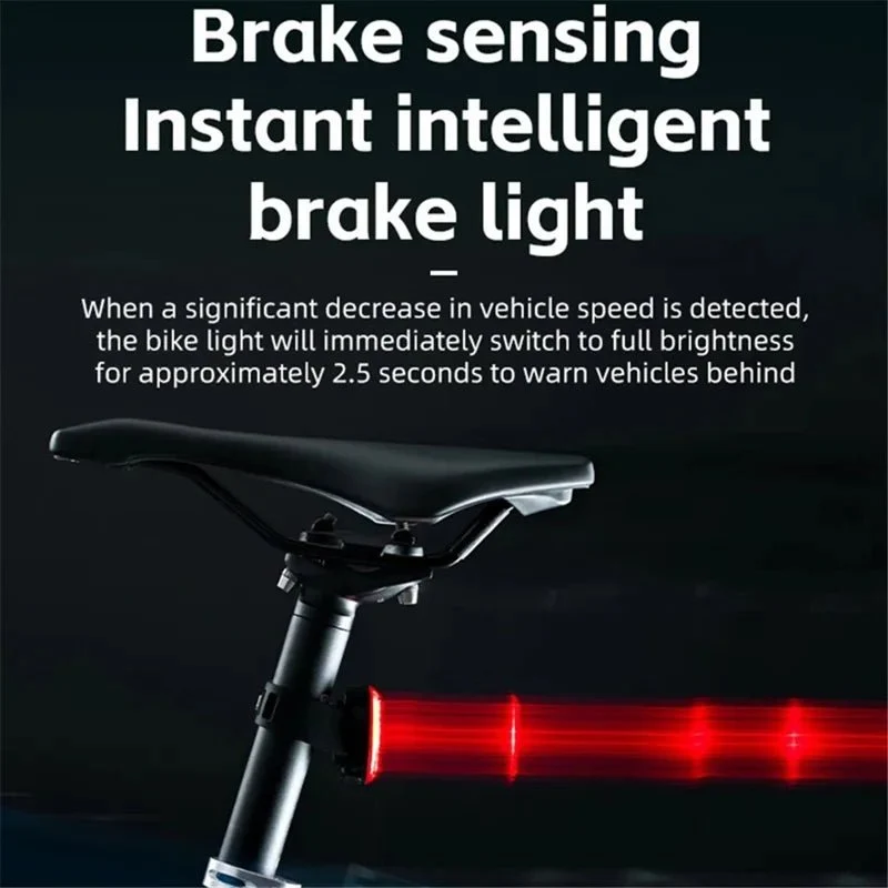 Smart sykkel baklys med bremsesensor