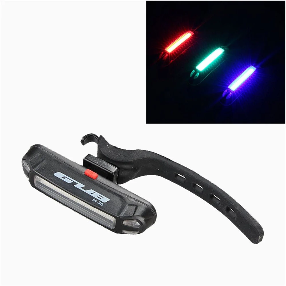 Sykkel baklys LED 3 farger USB oppladbar