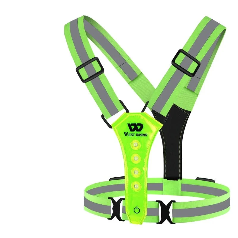 Fluorescerende refleksvest med 8 LED-lys