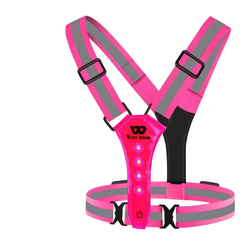 Fluorescerende refleksvest med 8 LED-lys