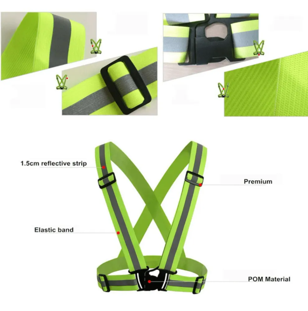 Justerbart reflekterende fluorescerende sele