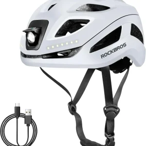 Lysende LED-sykkelhjelm Oppladbar Justerbar 57-61 cm