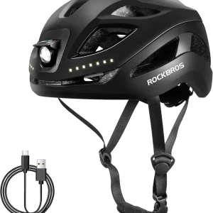 Lysende LED-sykkelhjelm Oppladbar Justerbar 57-61 cm