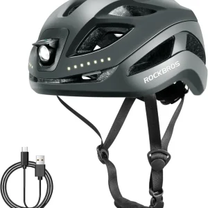 Lysende LED-sykkelhjelm Oppladbar Justerbar 57-61 cm