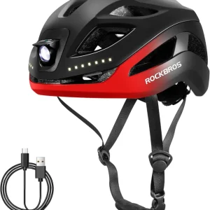 Lysende LED-sykkelhjelm Oppladbar Justerbar 57-61 cm