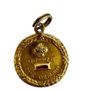 Religiøs medalje i gult gull barn