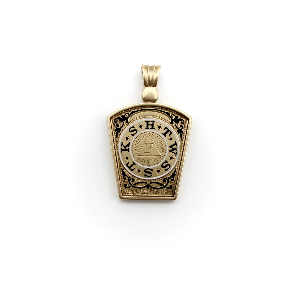 Royal Arch Masonry anheng - 14K gull anheng med emalje