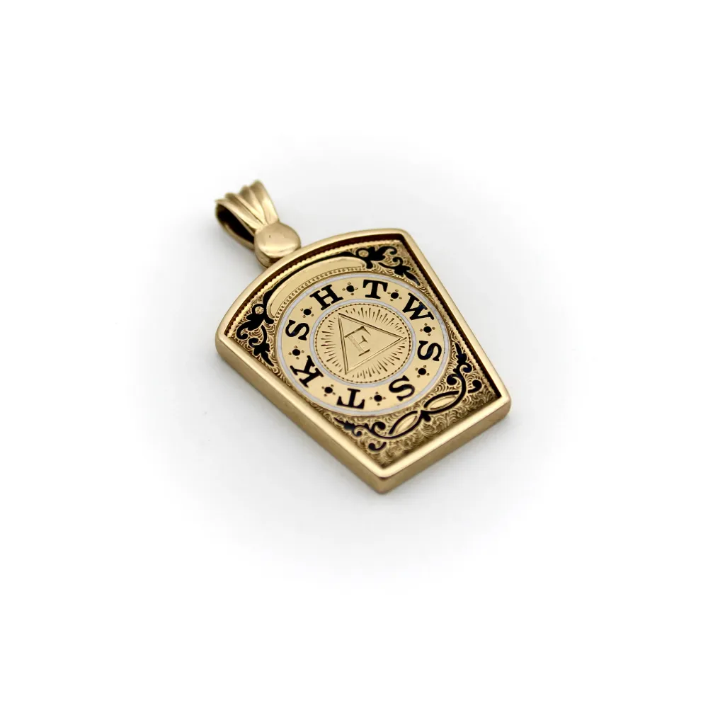 Royal Arch Masonry anheng - 14K gull anheng med emalje