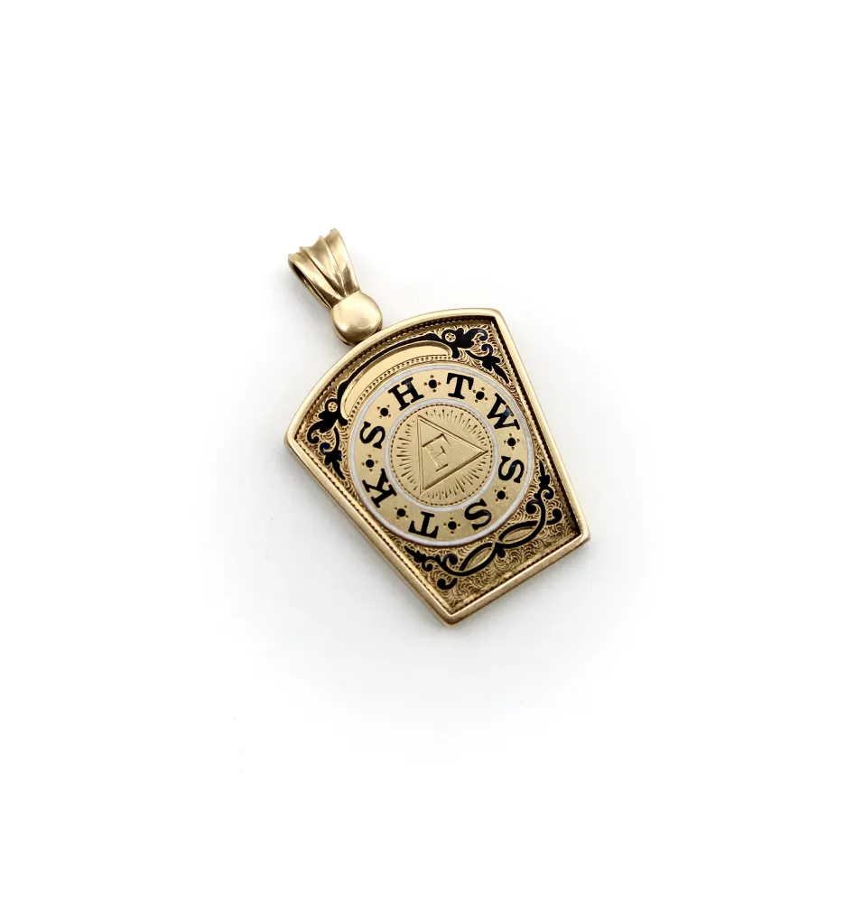 Royal Arch Masonry anheng - 14K gull anheng med emalje