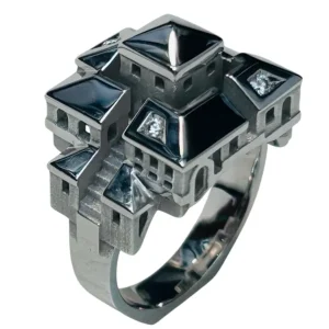 Philippe TOURNAIRE - Ring i hvitt gull fra Architecture-samlingen, modell Cité carrée