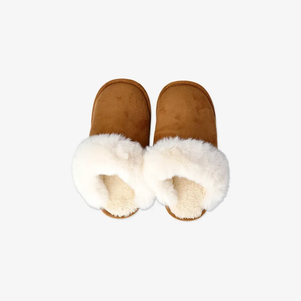 CL brown slippers plush