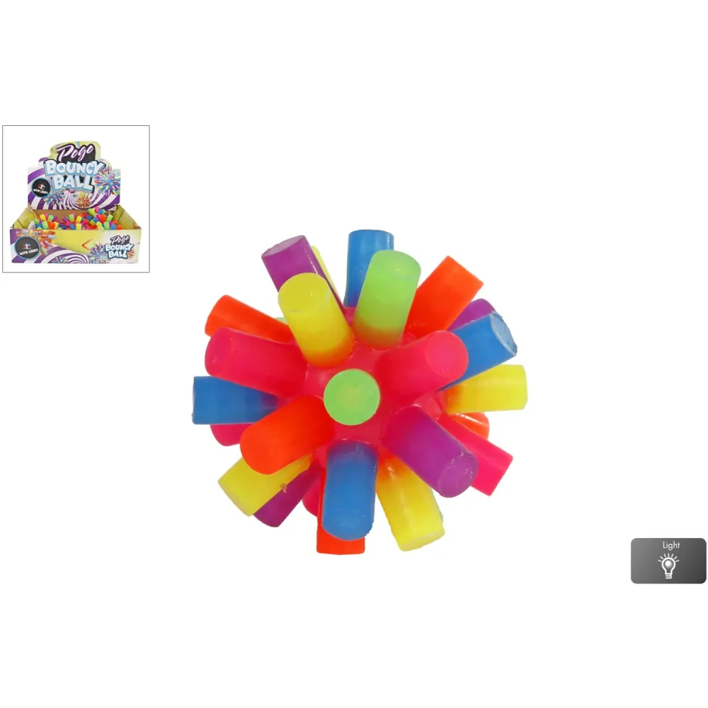 Pocket Money Pogo Bouncy Ball Med Light 8 Cm CDU