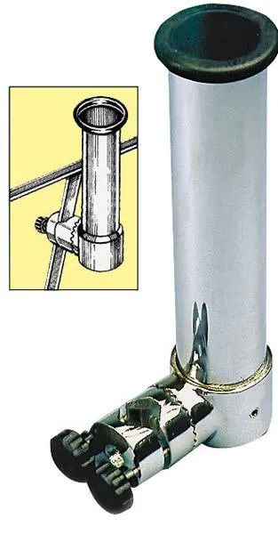 Fiskestangholder søkestang, Rustfri AISI 316, Justerbar, Ø: 50/39 mm, 20/30 mm rør