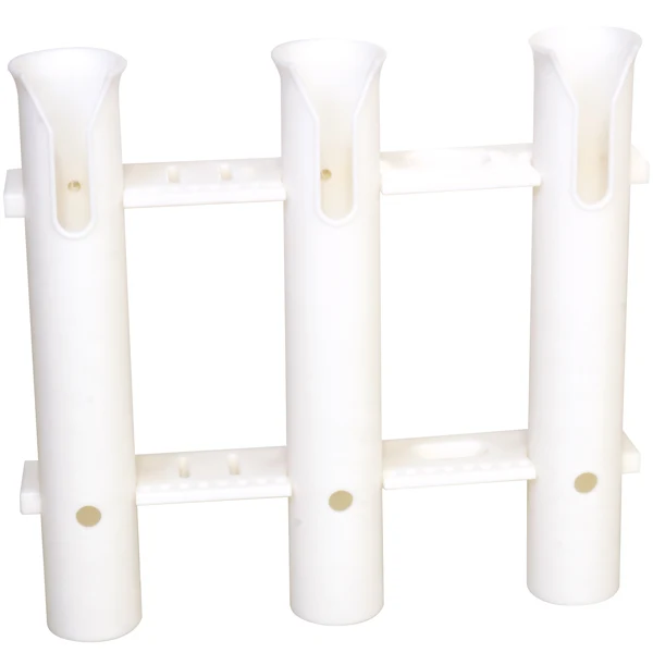 Fiskestangholder 3 stenger, Skottmontert, Hvit UV-bestandig plast