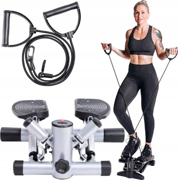 Stepmaskin Skrå/twist Med LCD Og Treningsstrikker 56x50x21cm Fit4Med 810