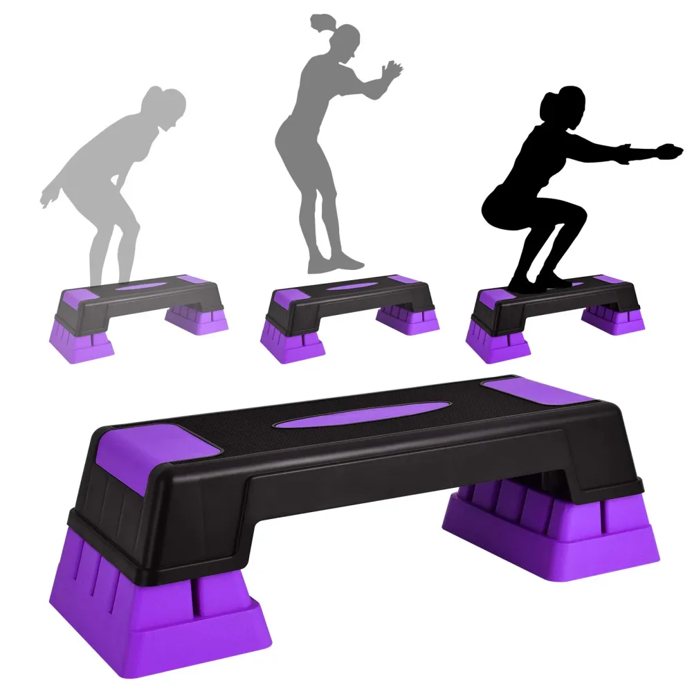 Step Aerobic Med 3 Høyder 71x28,5x22cm, Antiskli 150kg GOPLUS