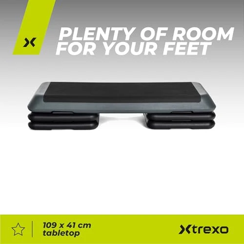 Stepkasse 109x41cm, Høyde 10–20cm, 250kg, Grå TREXO TRX-AS01
