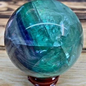 XL Fluorite Rainbow Quartz Sphere , ca. 10cm / 1.3 - 1.5 kg