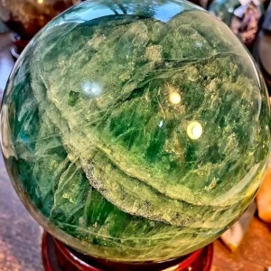 Gigastor XXXL Fluorite Rainbow Quartz Sphere , ca. 17.5cm / 9.5kg