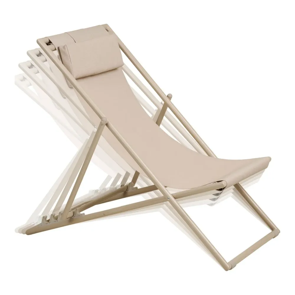 Curtis strandstol, tekstil taupe
