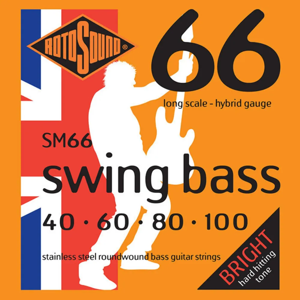 Rotosound elbass-strenger Swing Bass 66 - Sett 4-strengers Hybrid 40-100 (SM66)