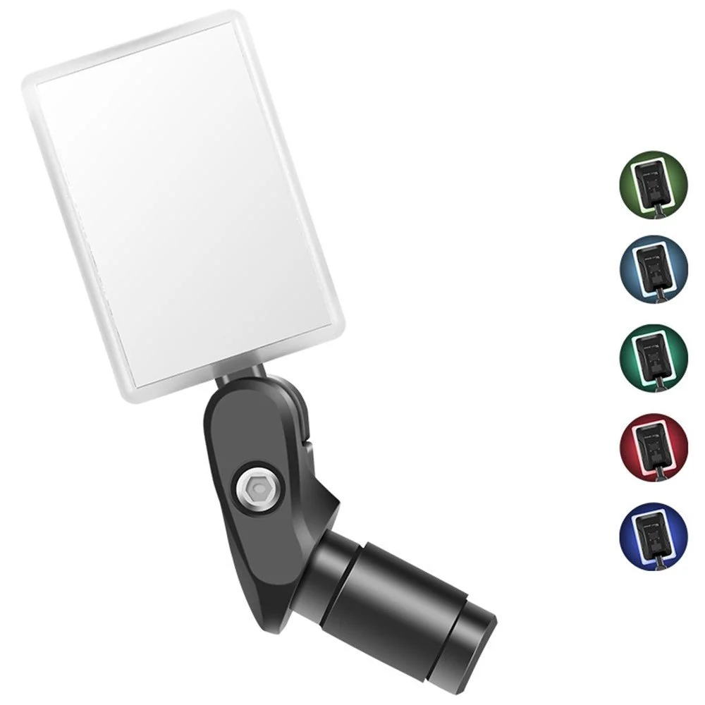 USB-oppladbart sykkelstyrespeil 360° med integrert LED