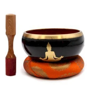 Syngeskålsett Buddha Svart Oransje 14cm