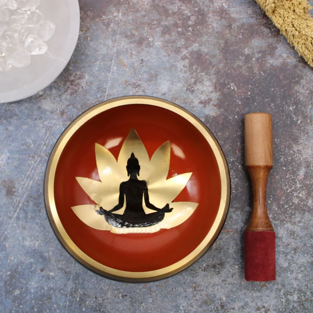 Syngeskålsett Buddha Svart Oransje 14cm