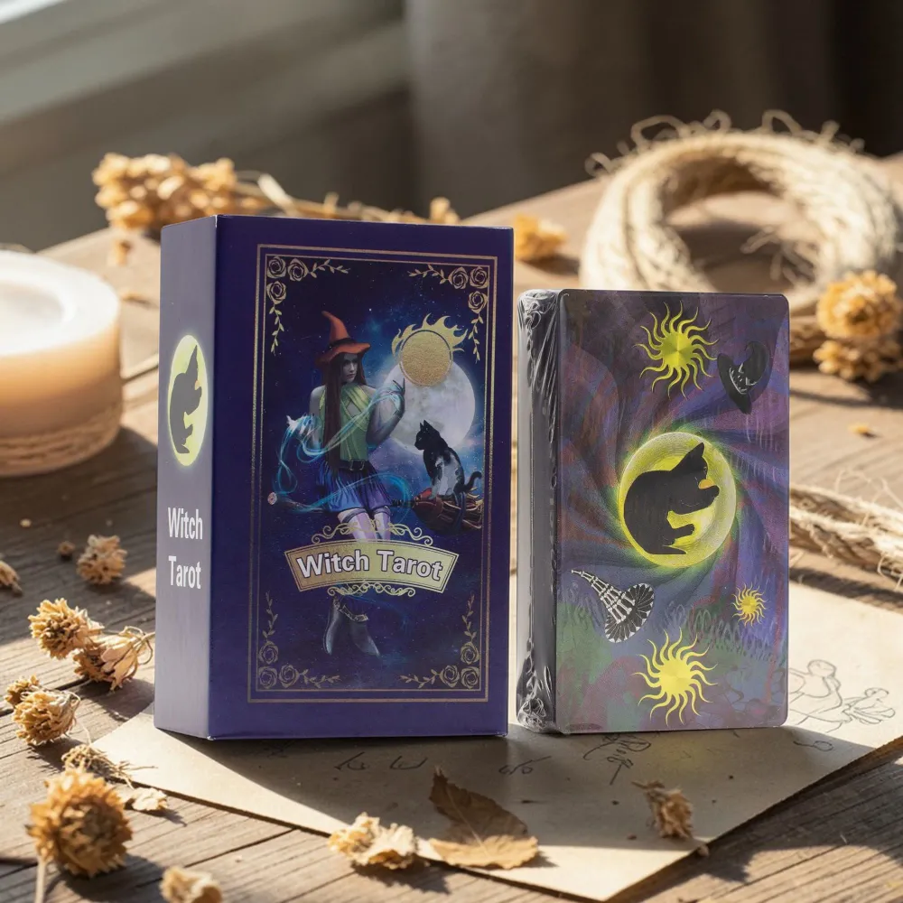 Lilla Folie Tarotkortsett – Heksetarot – med hefte