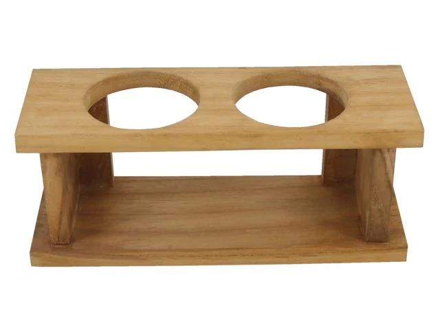 Eude, Glassholder duo Teak 21,5x7,5x9cm (1 stk)