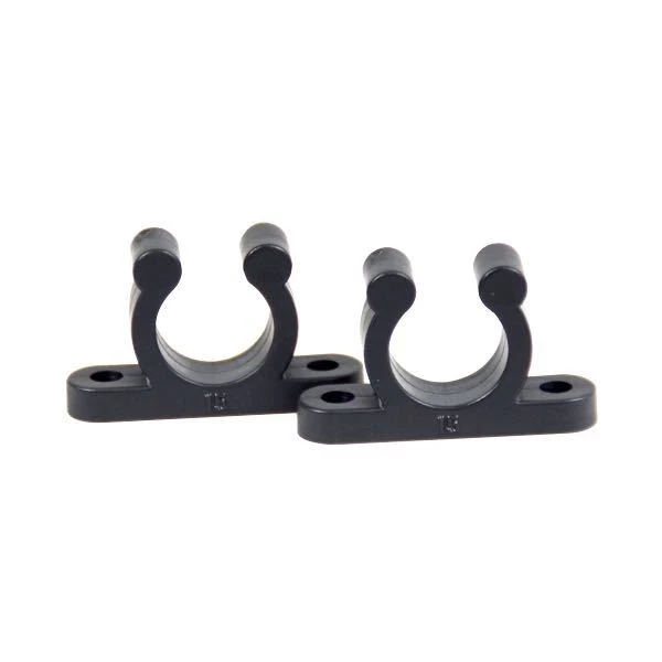 Nylonklemme 40mm med utvendig hull, 2 stk, sort