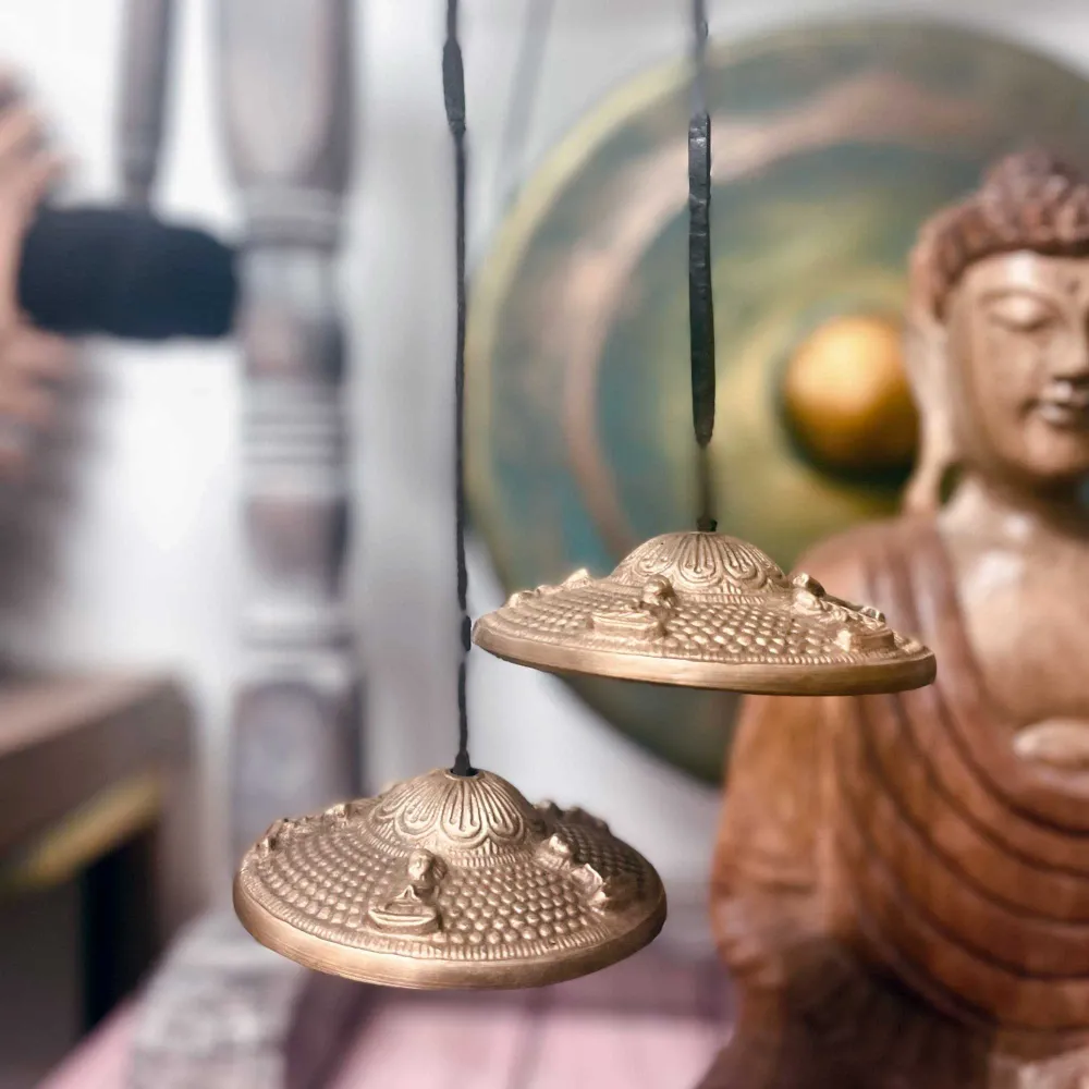Tingsha Cymbaler Tibetanske Lykke Symboler 6cm