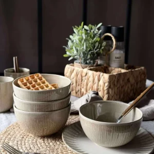 Skål Lydia keramikk - Sett med 4 stk Beige