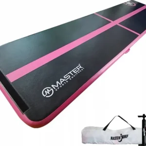 Airtrack matte 400x100x10cm svart/rosa til turn og trening Master 400