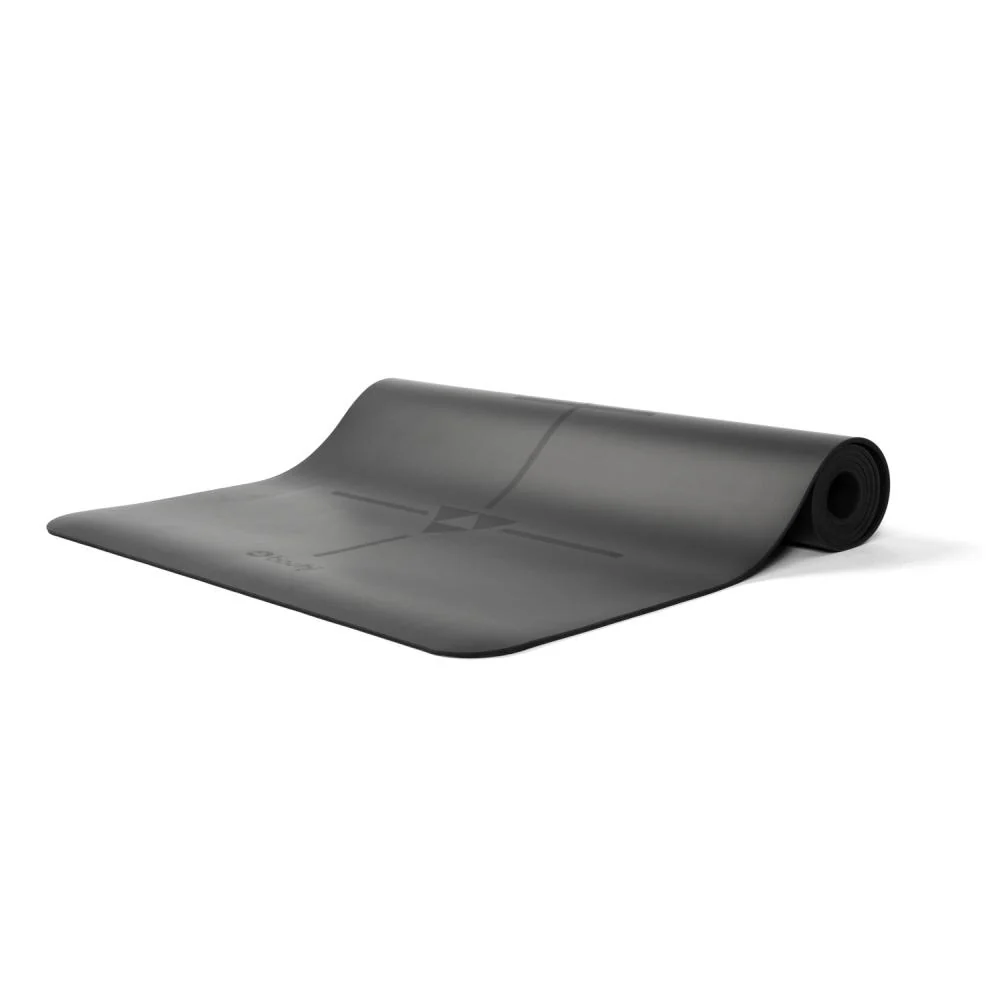 Design yogamatte PHOENIX, svart med Alignment-Yantra design (4 mm, 185 x 66 cm)