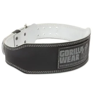 Gorilla Wear Leather padded belt (10cm), Black/Gray, 2XL/3XL