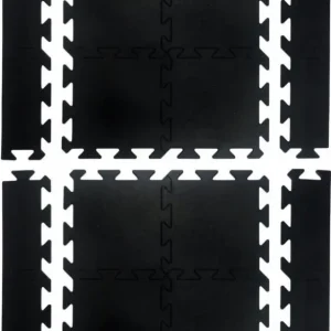 Gummimatte15mm 2 m² med kanter, svart til treningsrom UnderFit