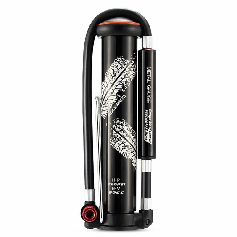 Manuell sykkelpumpe 220PSI med skjult trykkmåler
