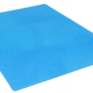 Puslespillmatte treningsmatte 6 deler 60x60x1,2cm blå hjemmegym