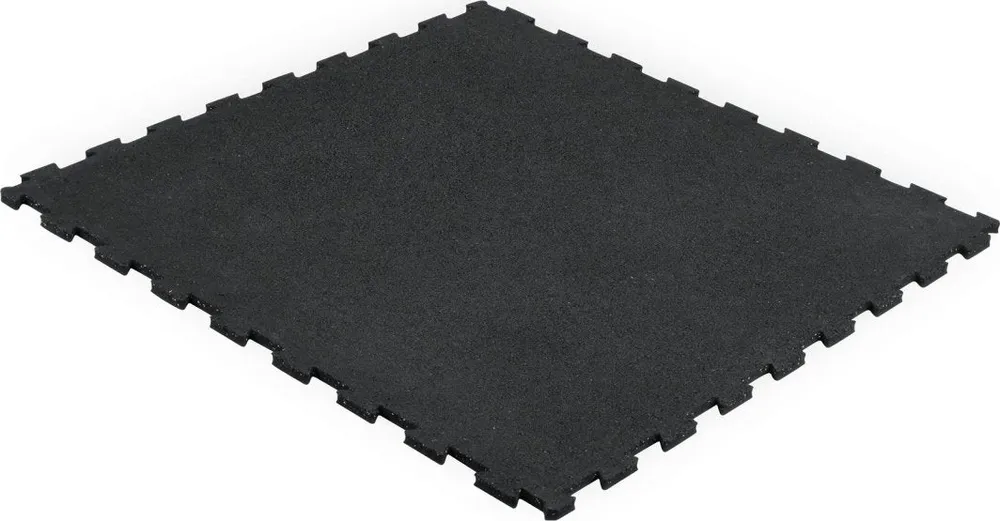 Treningsgulv I Gummi 100x100x2cm, Puslesystem, Svart – Rebel Active