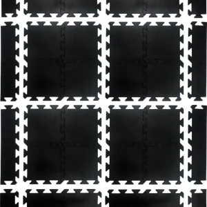 Treningsmatte gummipuzzle 15mm 4 m² med kanter til hjemmegym UnderFit