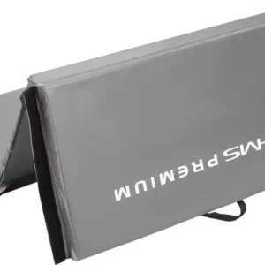 Treningsmatte sammenleggbar 240x120x5cm grå, tykk gymmatte gulvøvelser HMS MGS01