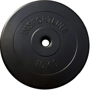 Vektskive 10kg Sement 30mm Hull Plastbelegg InSPORTline 3554