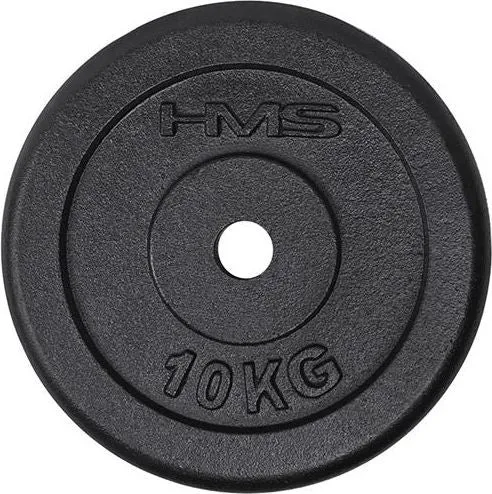 Vektskive 10kg Støpejern, 31mm Hull, Svart – HMS 17-61-004