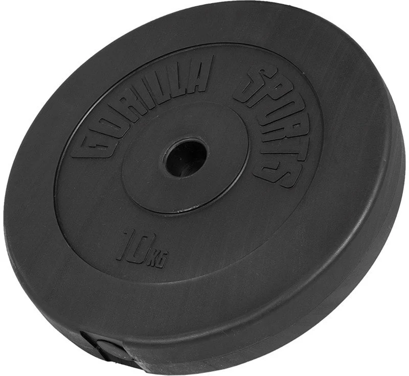 Vektskive 10kg vinyl, 30mm hull – til styrketrening – Gorilla Sports