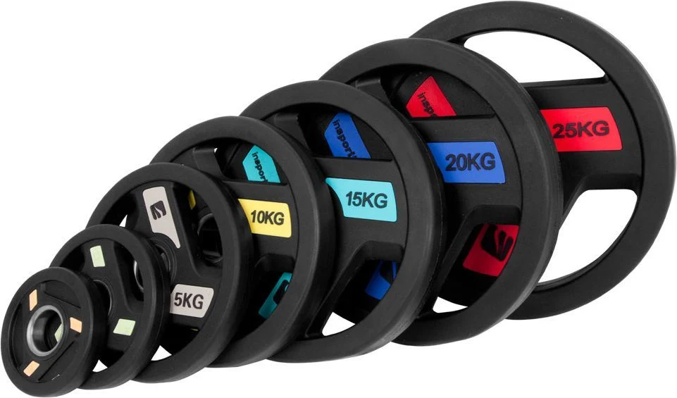 Vektskive 15kg Olympisk 50mm Gummiert Med Grep InSPORTline Herk 9196