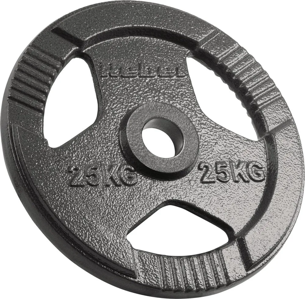 Vektskive 25kg olympisk 51mm med håndtak, støpejern – Rebel Active