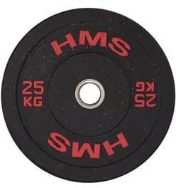 Vektskive 25kg olympisk gummiert rød 50,6mm hull – HMS 17-61-029